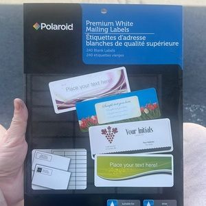 Polaroid premium white mailing labels